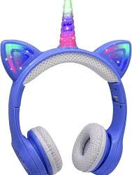 Yusonic Enhörning Barnhörlurar - Trådlösa med LED och 15 timmars Speltid